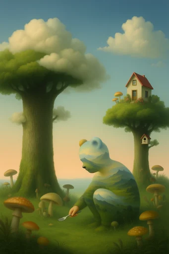 Ethereal Surrealist Landscapes moodboard — generate AI images in this style