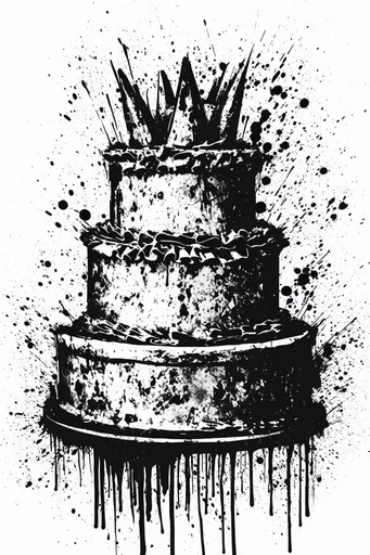Raw Monochromatic Noir style reference image — chaotic gestural lines