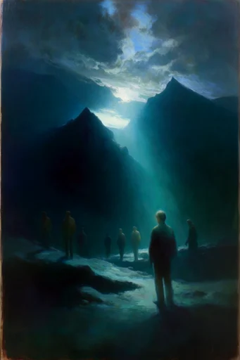 Nocturnal Impasto Abyss style reference image — impasto oil painting