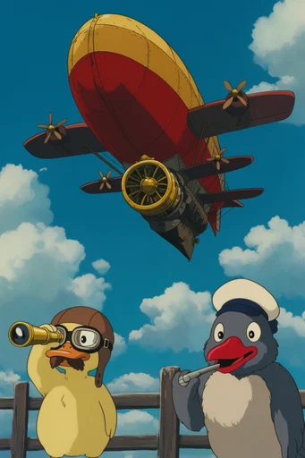 Nostalgic Cel-Shaded Aviation style AI image example 2