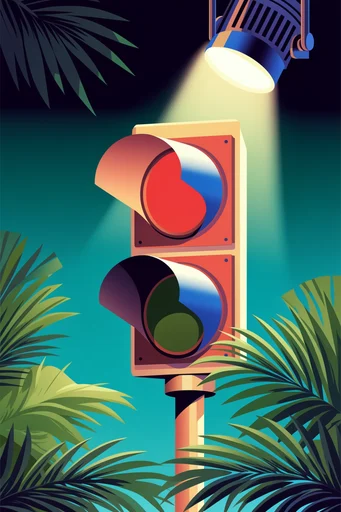 Mid-Century Vector Travelogue style reference image — mid-century travel poster
