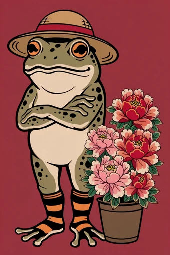 Modern Ukiyo-e Graphic style AI image example 3