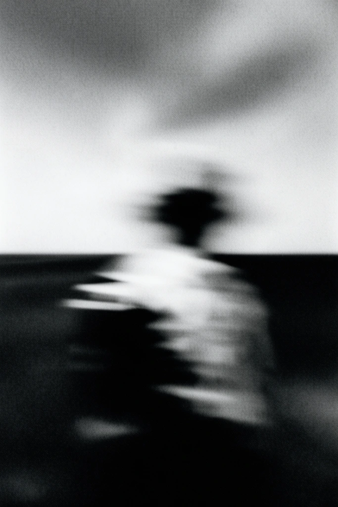 Haunting Kinetic Monochrome style AI image example 2
