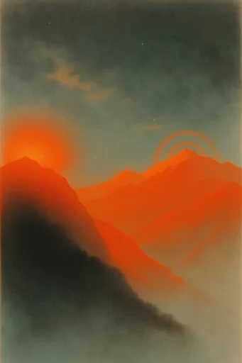 Luminous Spectral Silhouette style reference image — luminous orange aura