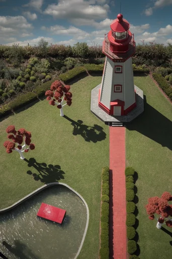 Geometric Aerial Minimalism style reference image — high-angle perspective