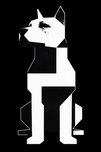 Monochrome Glitch Brutalism style reference image — stark chiaroscuro