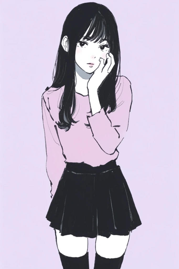 Graphic Minimalist Pop-Anime style AI image example 2