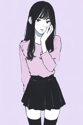 Graphic Minimalist Pop-Anime style AI image example 2