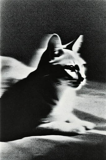 Monochrome Glitch Noir style reference image — photocopy texture