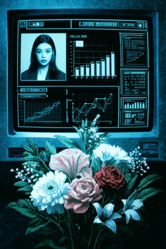 Analytical Cybernetic Surveillance style reference image — pixelated digital interface