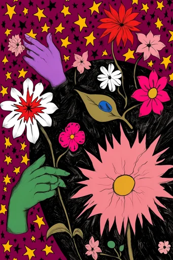 Neon Grunge Collage style reference image — psychedelic gothic