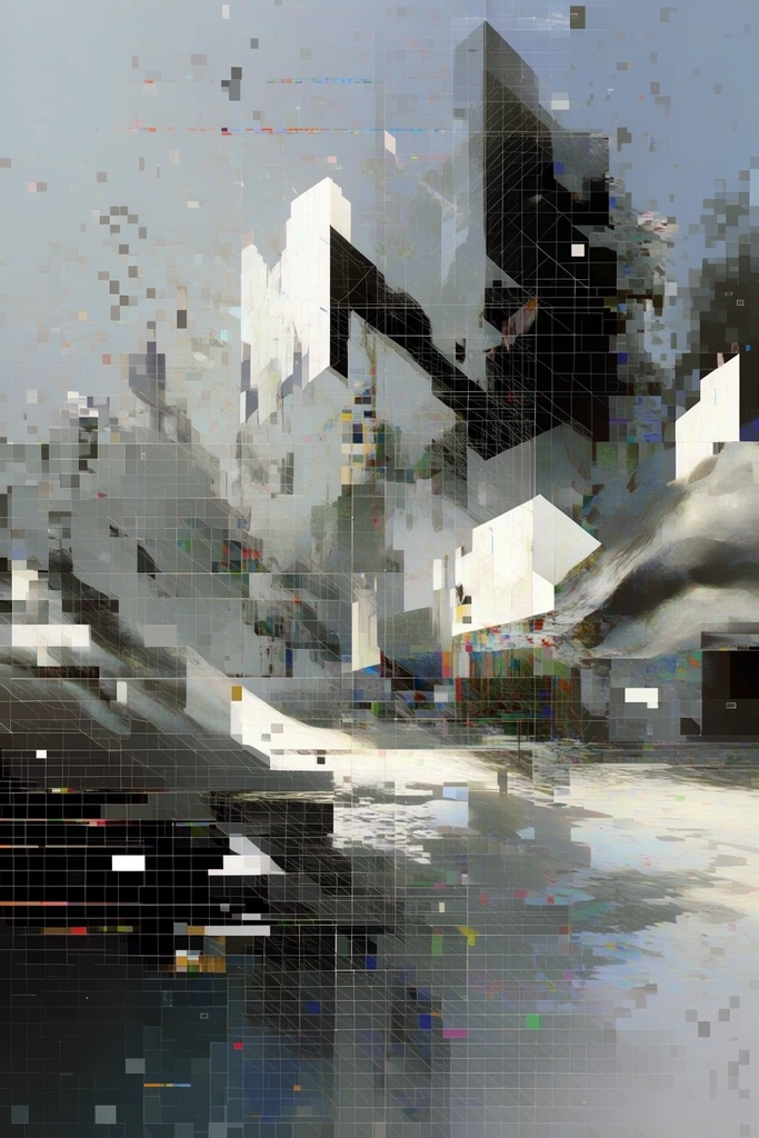 Fragmented Digital Elegance style AI image example 2