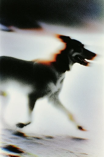 Kinetic Analog Abstraction style reference image — chromatic degradation
