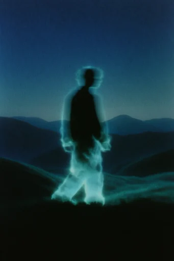 Spectral Cyan Nocturne style reference image — glowing cyan aura