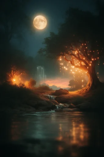 Luminous Nocturnal Dreamscape style AI image example 2