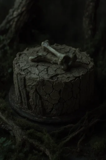 Ethereal Gothic Overgrowth style reference image — dense forest fog