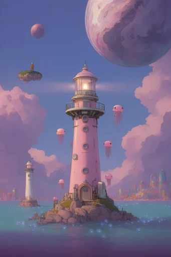Dreamy Pastel Futurism style reference image — clean line art