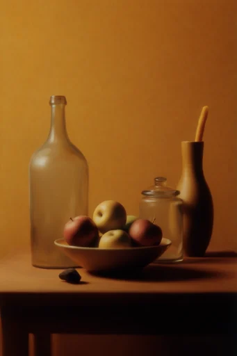 Luminous Amber Minimalism style reference image — minimalist still life