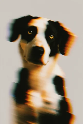 Kinetic Glitch Surrealism style reference image — double exposure