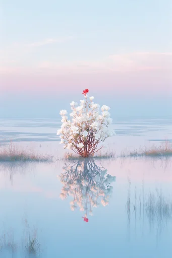 Serene Pastel Minimalism style reference image — symmetrical composition