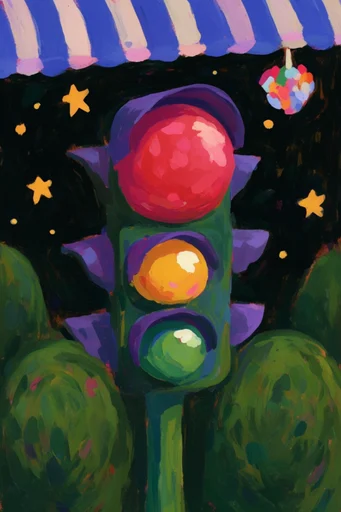 Nocturnal Fauvist Impasto style reference image — thick paint application
