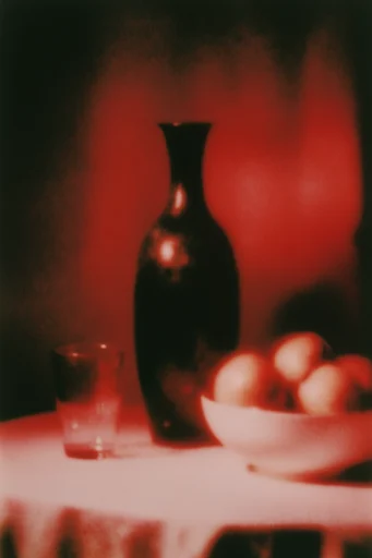 Ethereal Crimson Noir style reference image — analog film grain