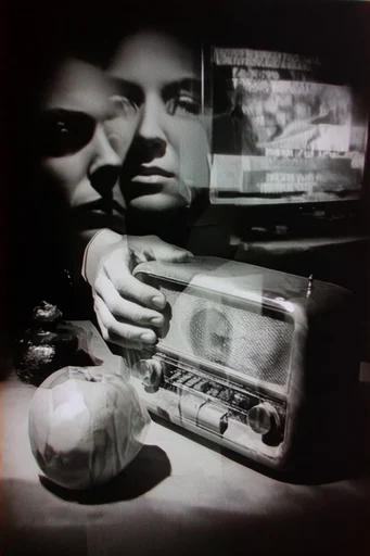 Analog Surveillance Noir style reference image — CRT scanlines
