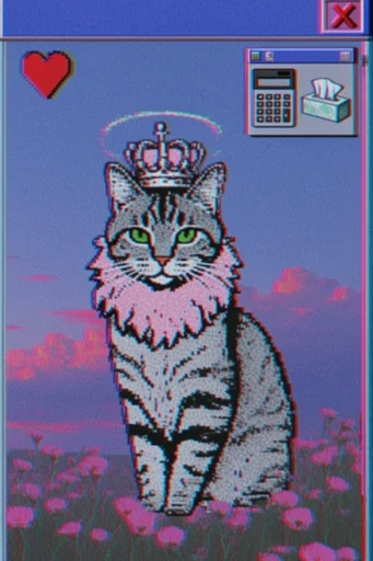 Nostalgic Glitch Dreamscape style reference image — lo-fi digital surrealism