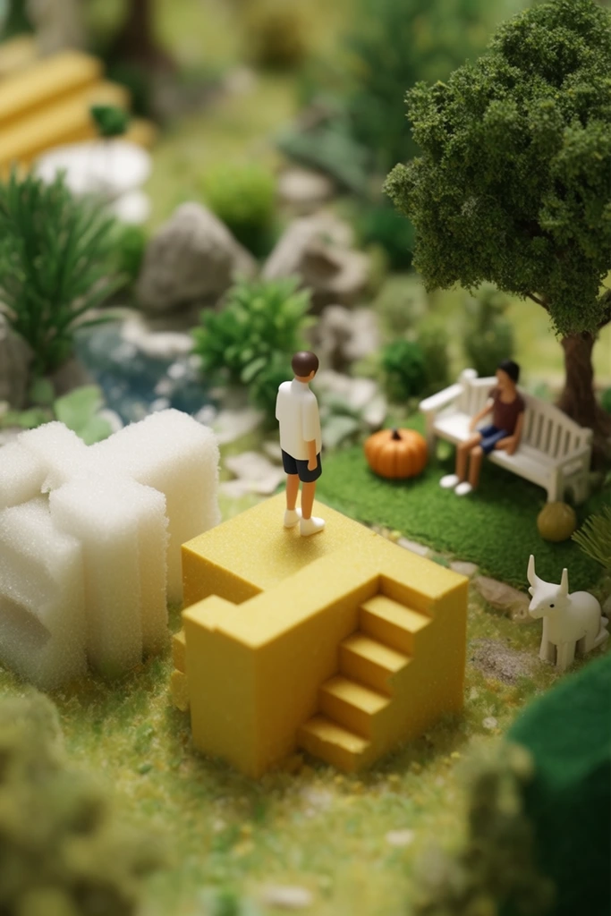 Isometric Miniature Worlds style AI image example 1