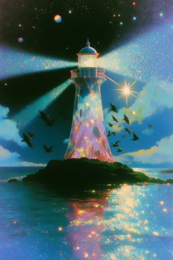 Luminous Cosmic Nostalgia style reference image — dreamy twilight atmosphere