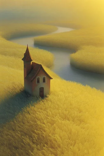 Luminous Velvet Landscapes style reference image — surreal aerial landscape