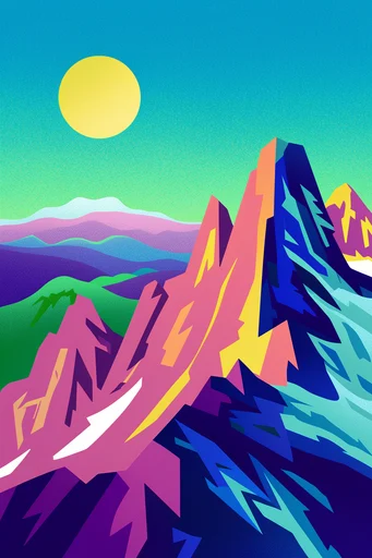 Vibrant Risograph Minimalism style reference image — flat vector illustration