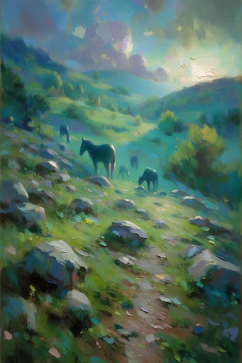 Luminous Impasto Dreamscapes style AI image example 2