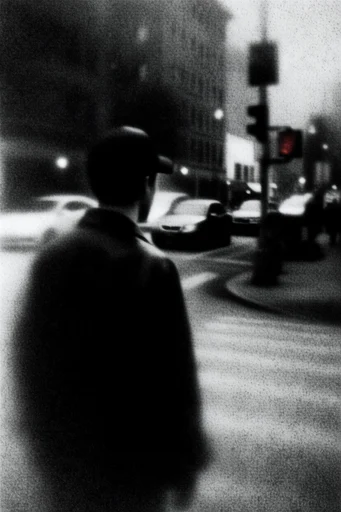 Cinematic Monochrome Noir style reference image — high-contrast black and white