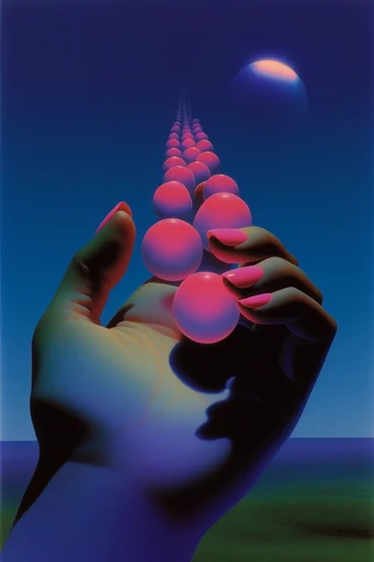 Luminous Retro-Surrealist Landscapes style reference image — liminal surrealism