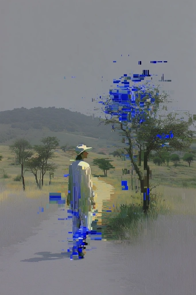 Fragmented Digital Realism style AI image example 2
