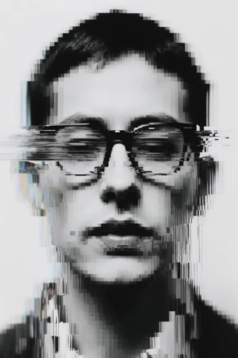 Monochrome Glitch Noir moodboard — generate AI images in this style