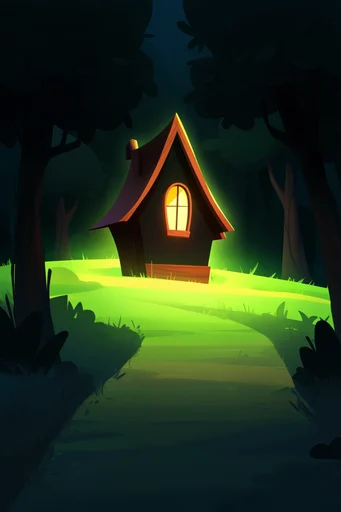 Luminous Forest Mystery style reference image — glowing focal point