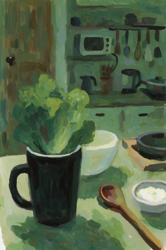 Textured Verdant Impressionism style reference image — thick impasto oil painting