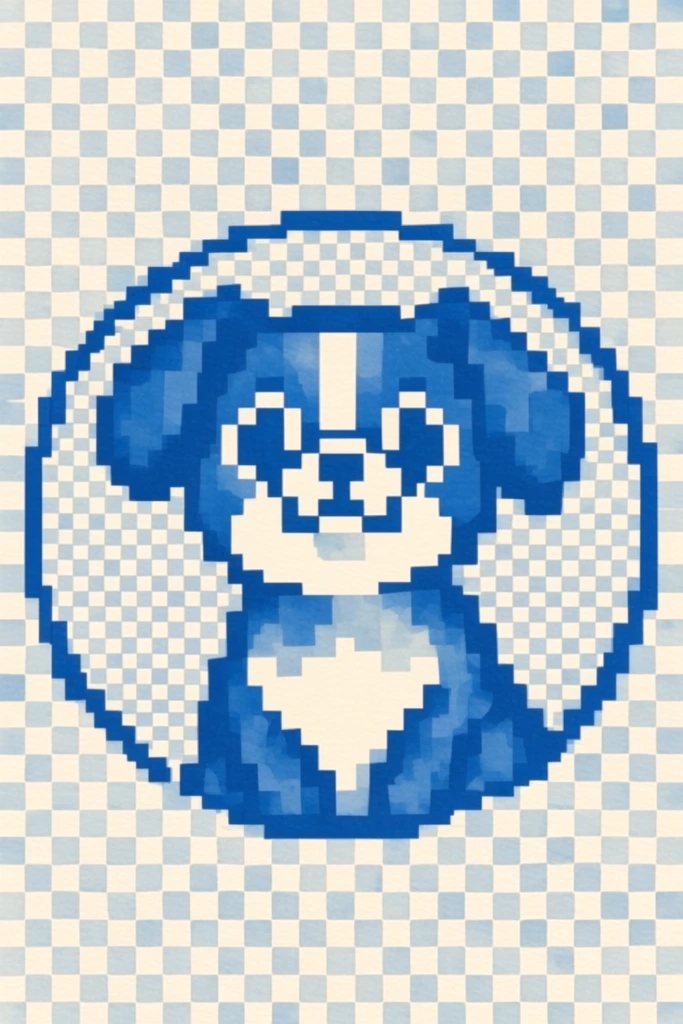 Cobalt Pixel Op-Art style AI image example 3