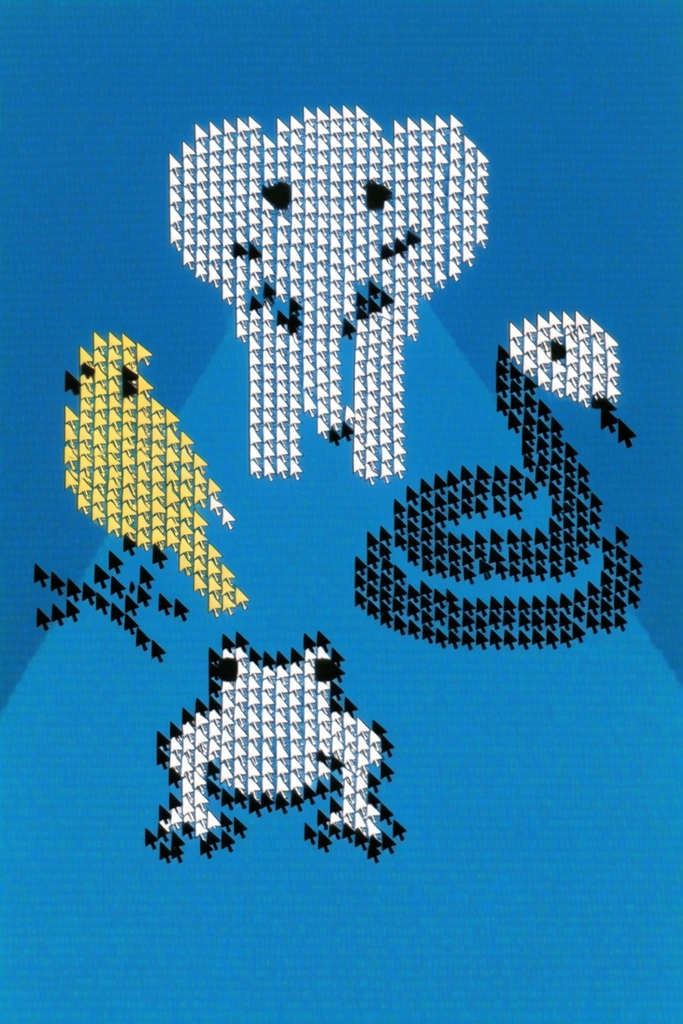 Retro Cursor Surrealism style AI image example 3