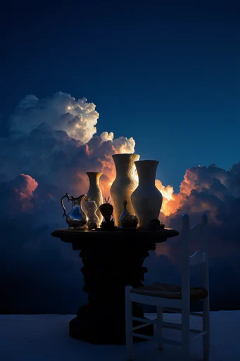 Monumental Twilight Cloudscapes style reference image — golden hour lighting