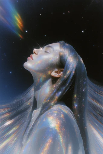 Luminescent Cosmic Surrealism style reference image — retro-digital aesthetic