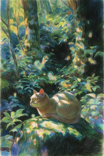 Luminous Nocturnal Hatchwork style reference image — deep indigo and teal palette
