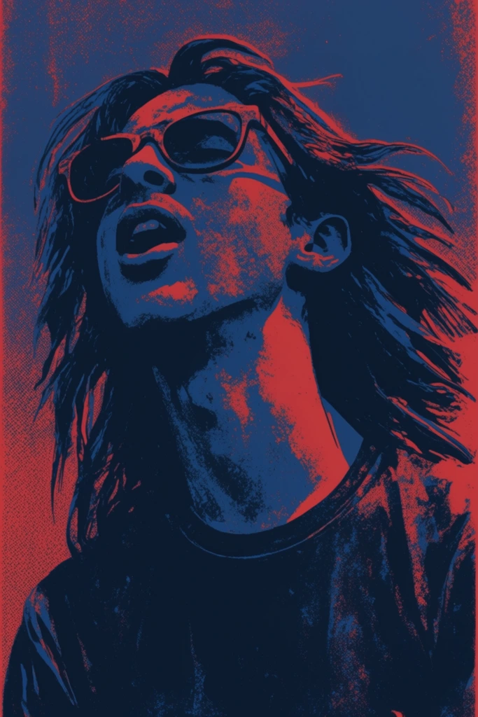 Crimson Noir Graphic style AI image example 1
