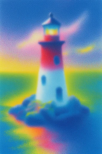 Luminous Stippled Surrealism style reference image — soft-focus pointillism