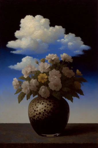 Celestial Surrealist Dichotomy style reference image — chiaroscuro