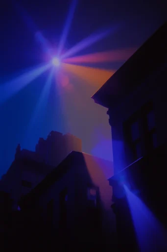 Ethereal Neon Twilight style reference image — saturated light refraction