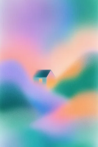 Ethereal Grain Gradient style reference image — pastel neon color blend