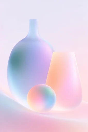 Ethereal Luminescent Gradient style reference image — translucent glassmorphism